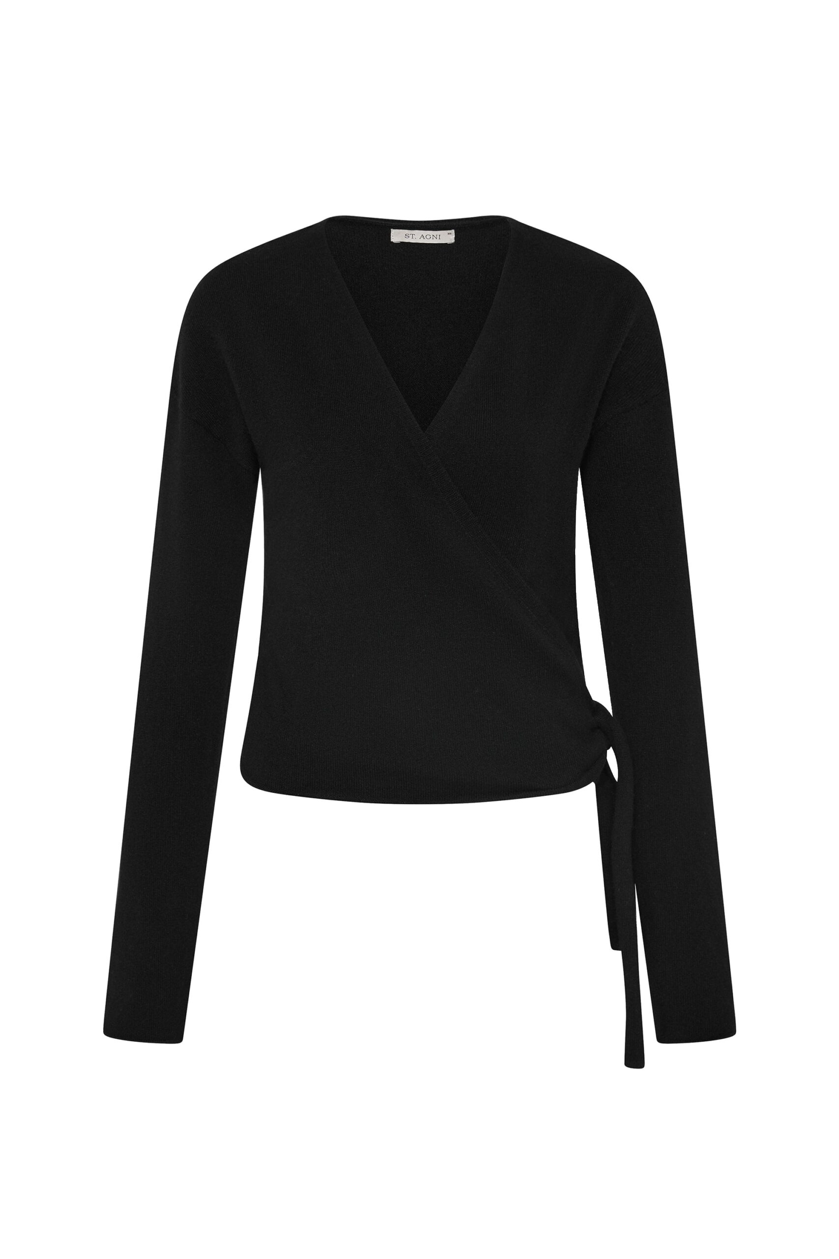 St. Agni Cashmere Wrap Cardigan in Black | Knitwear | Coveti St. Agni Cashmere Wrap Cardigan in Black