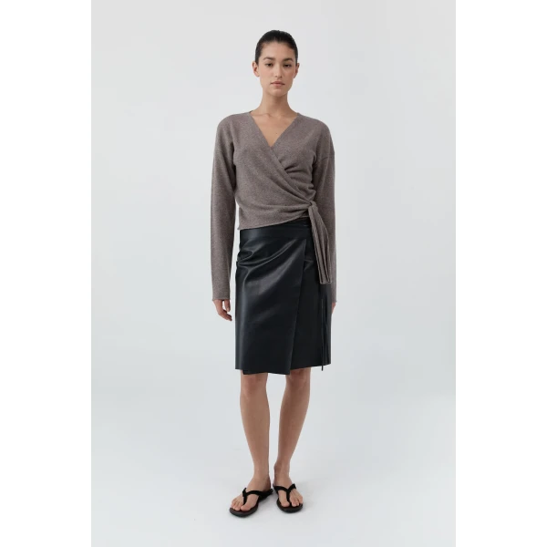 St. Agni Cashmere Wrap Cardigan in Vapor, view 3