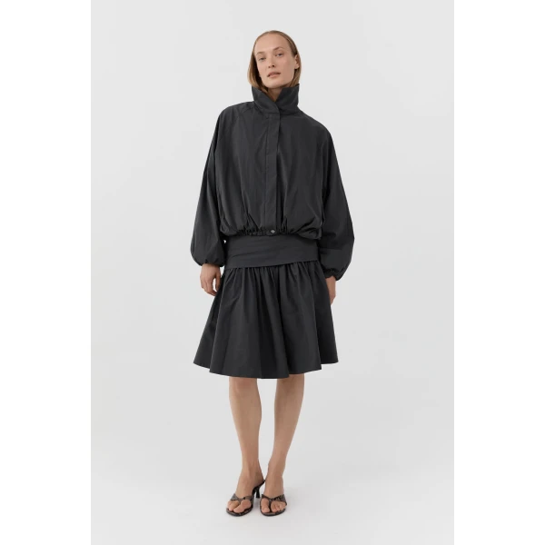 St. Agni Circle Hem Gathered Skirt in Magnet, view 3