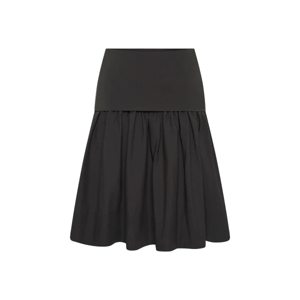 Circle Hem Gathered Skirt in Magnet