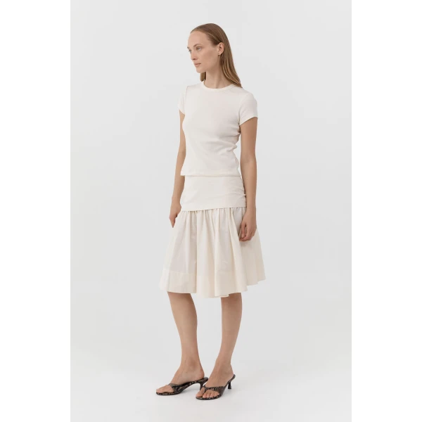 St. Agni Circle Hem Gathered Skirt in Talco, view 4