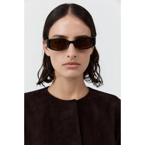 St. Agni Clasico Sunglasses in Black and Brown, view 2