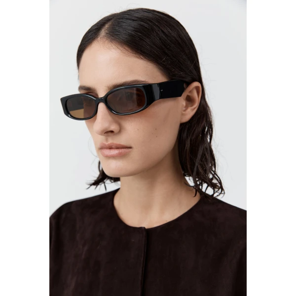 St. Agni Clasico Sunglasses in Black and Brown, view 3