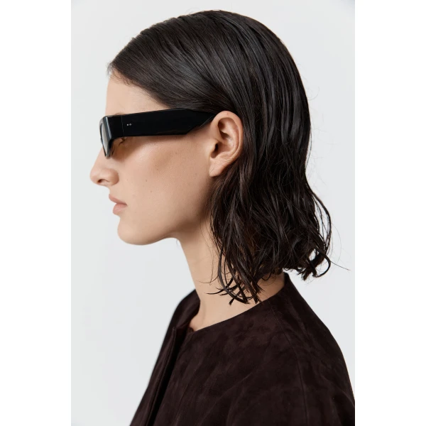 St. Agni Clasico Sunglasses in Black and Brown, view 6