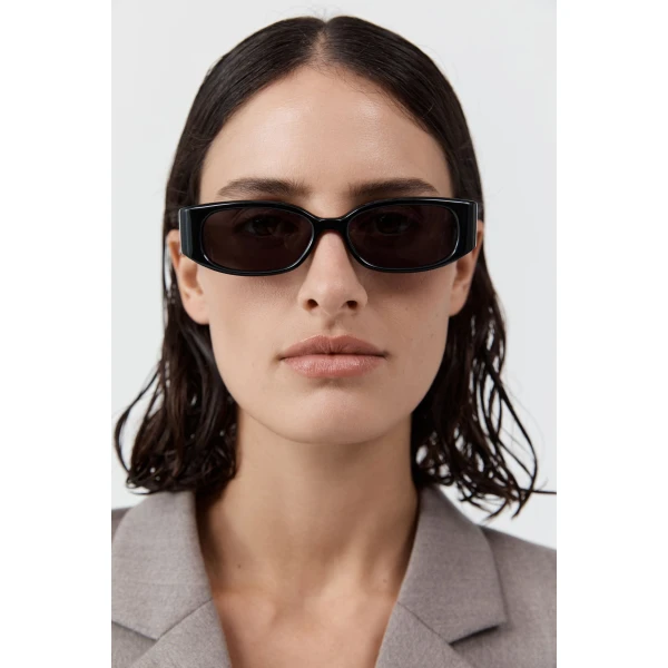 St. Agni Clasico Sunglasses in Black and Grey, view 2