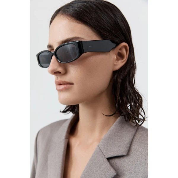 St. Agni Clasico Sunglasses in Black and Grey, view 3
