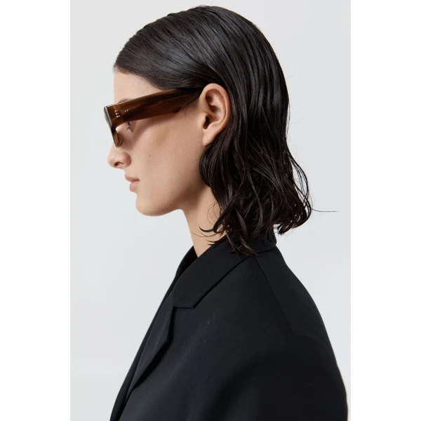 St. Agni Clasico Sunglasses in Tortoiseshell and Grey, view 4