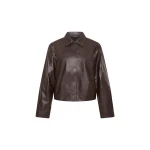 St. Agni Cocoon Leather Jacket in Chocolate