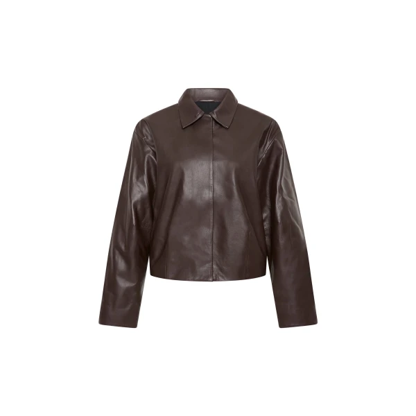 Cocoon Leather Jacket in Chocolate