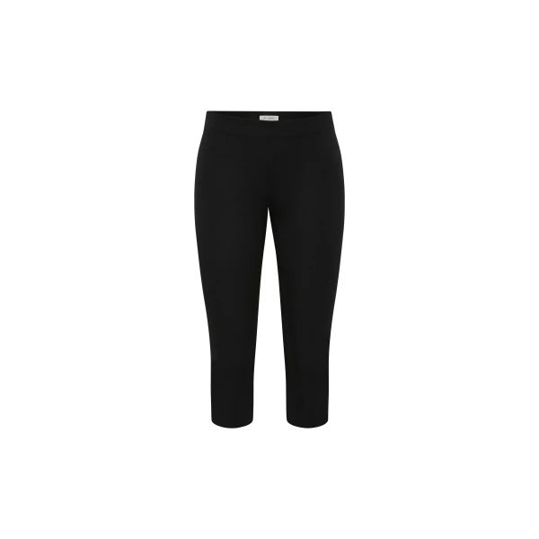St. Agni Compact Cotton Capri Pants in Black