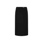 St. Agni Compact Cotton Layered Column Skirt in Black