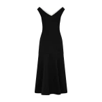 St. Agni Compact Cotton Off Shoulder Dress in Black