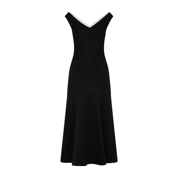 St. Agni Compact Cotton Off Shoulder Dress in Black