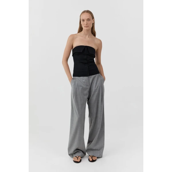 St. Agni Compact Cotton Strapless Bodice in Black, view 2