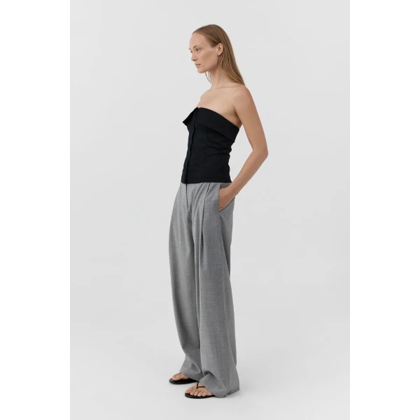 St. Agni Compact Cotton Strapless Bodice in Black, view 4