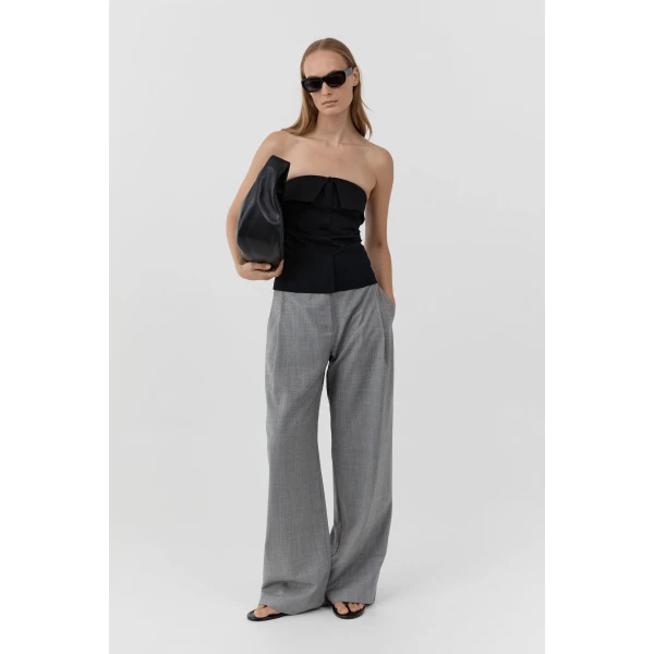 St. Agni Compact Cotton Strapless Bodice in Black, view 6