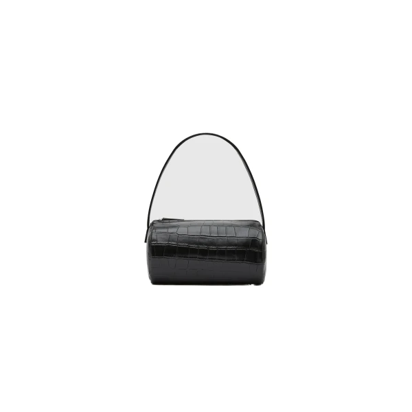St. Agni Connolo Shoulder Bag in Croc Embossed Black