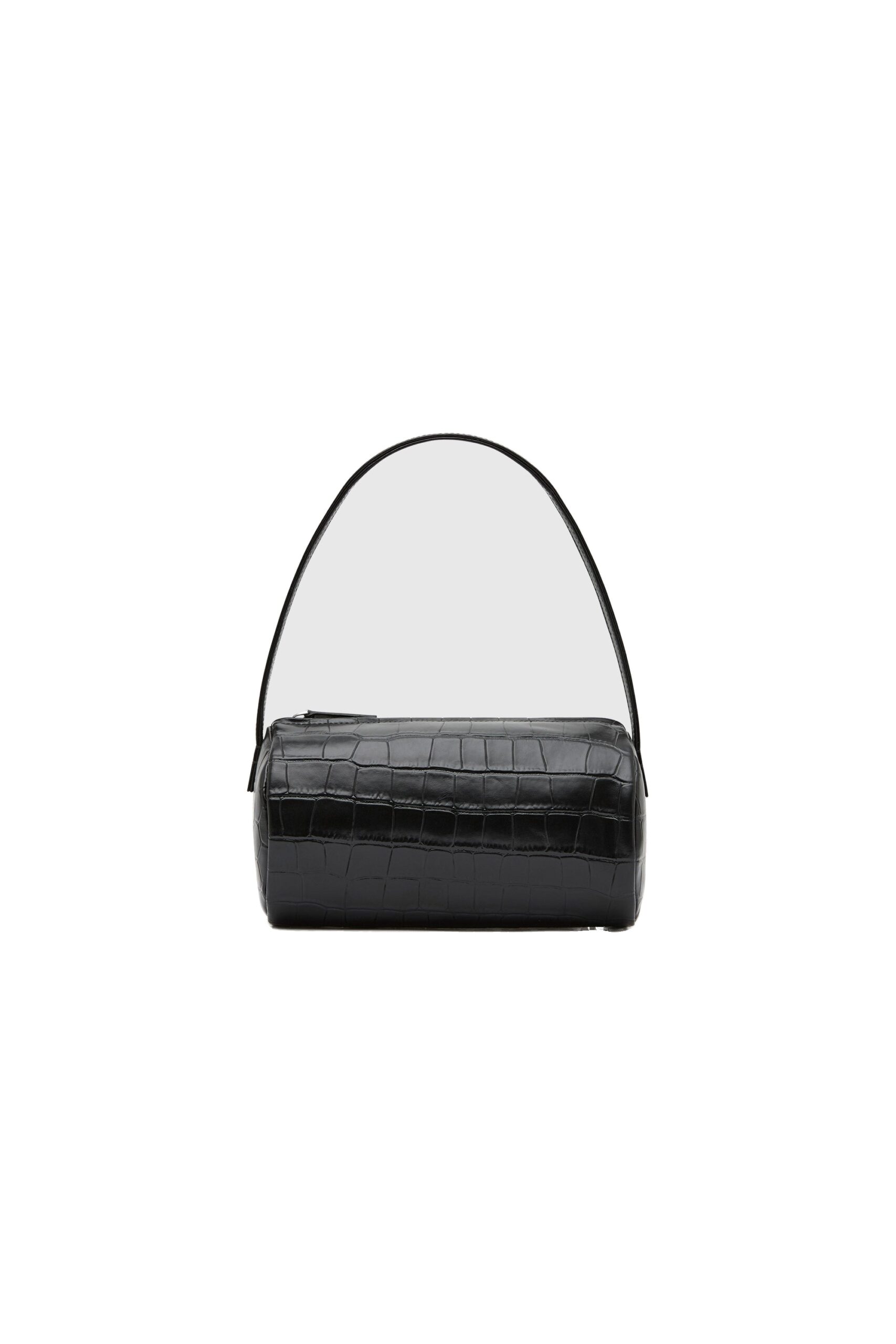 St. Agni Connolo Shoulder Bag in Croc Embossed Black | Shoulder Bags | Coveti St. Agni Connolo Shoulder Bag in Croc Embossed Black