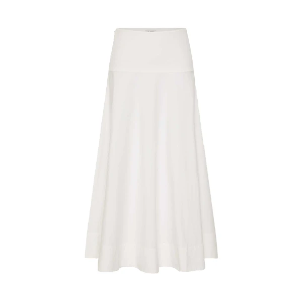Cotton Circle Hem Skirt in White
