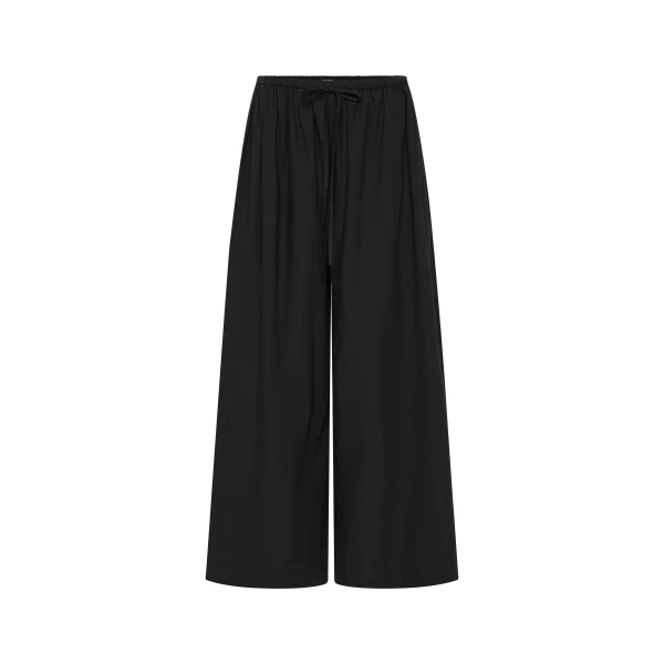 Cotton Hybrid Wide Leg Pants in Black
