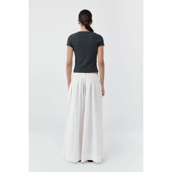 St. Agni Cotton Hybrid Wide Leg Pants in Off White, view 5
