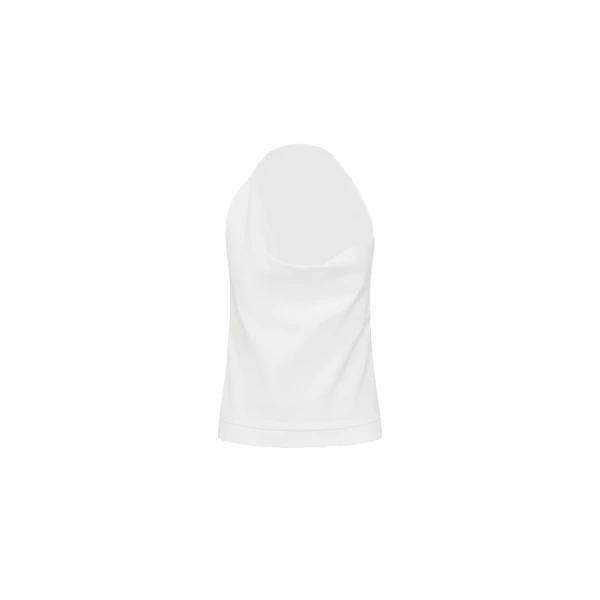 St. Agni Cotton Jersey Halter Top in Off White