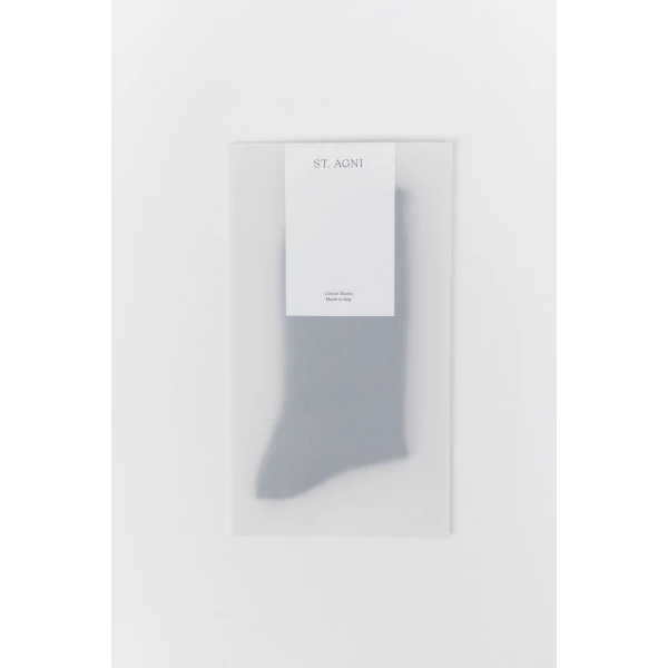 St. Agni Cotton Socks in Charcoal, view 2