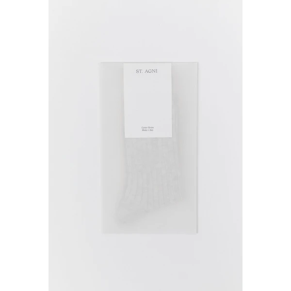 St. Agni Cotton Socks in Grey Marle, view 2