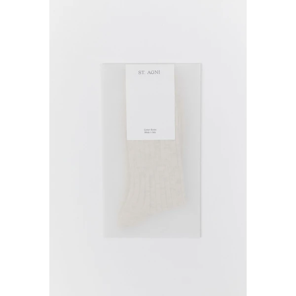 St. Agni Cotton Socks in Pearl, view 2