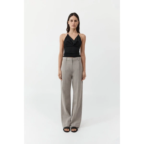 St. Agni Cowl Halter Knit Top in Black, view 4