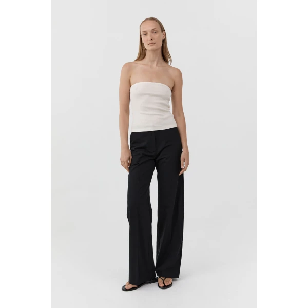 St. Agni Cummerbund Carter Trouser in Black, view 6