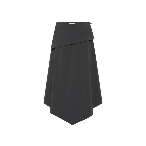 St. Agni Detachable Belt Asymm Skirt in Iron Glaze