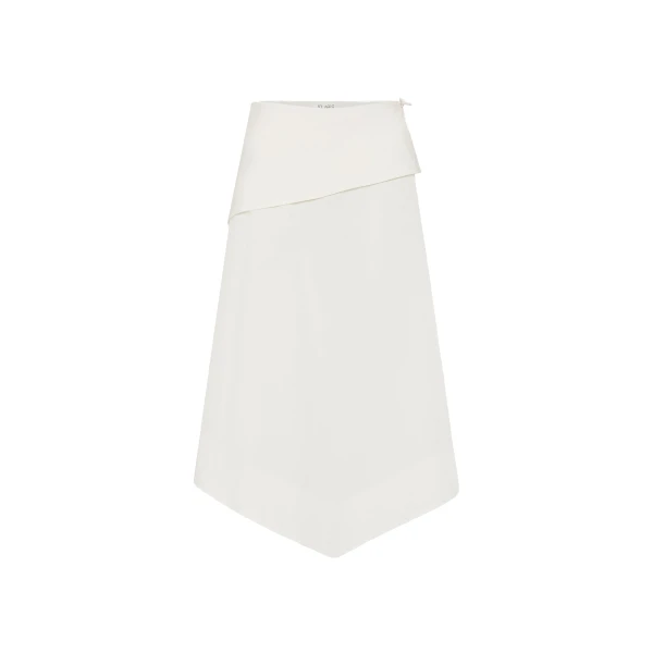 Detachable Belt Asymm Skirt in Off White