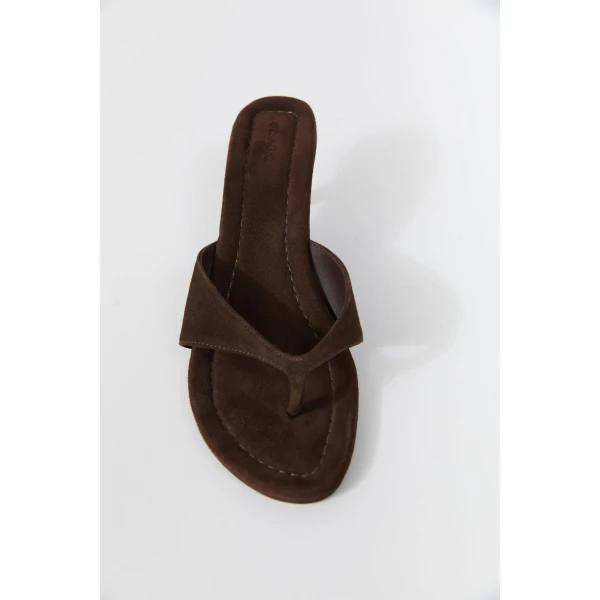 St. Agni Everyday Thong Heel 50 in Coffee Suede, view 3