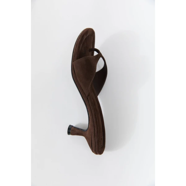 St. Agni Everyday Thong Heel 50 in Coffee Suede, view 5