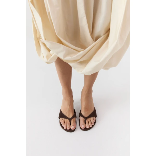 St. Agni Everyday Thong Heel 50 in Coffee Suede, view 6