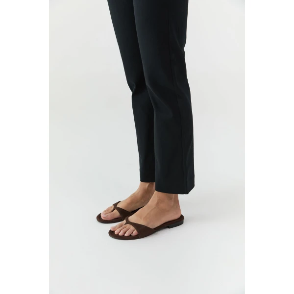 St. Agni Everyday Thong in Coffee Suede, view 4