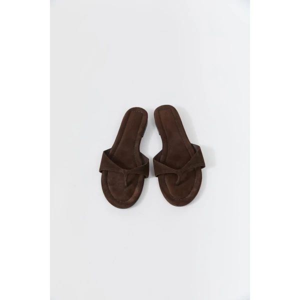St. Agni Everyday Thong in Coffee Suede, view 6