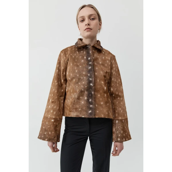 St. Agni Fawn Minimal Jacket in Almond, view 2