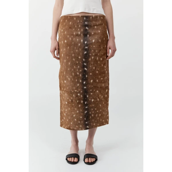 St. Agni Fawn Pencil Skirt in Almond, view 3