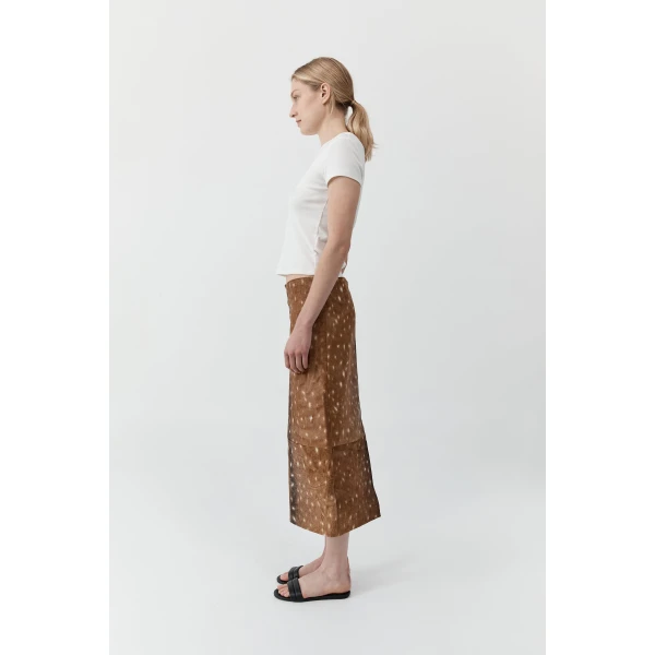 St. Agni Fawn Pencil Skirt in Almond, view 4