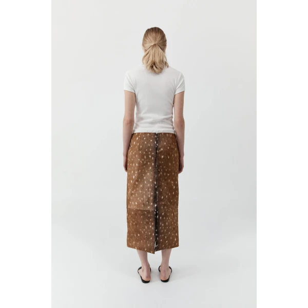 St. Agni Fawn Pencil Skirt in Almond, view 5