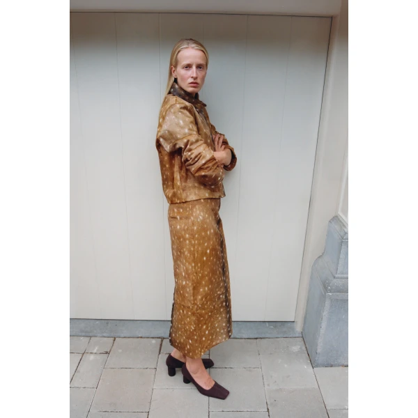 St. Agni Fawn Pencil Skirt in Almond, view 6