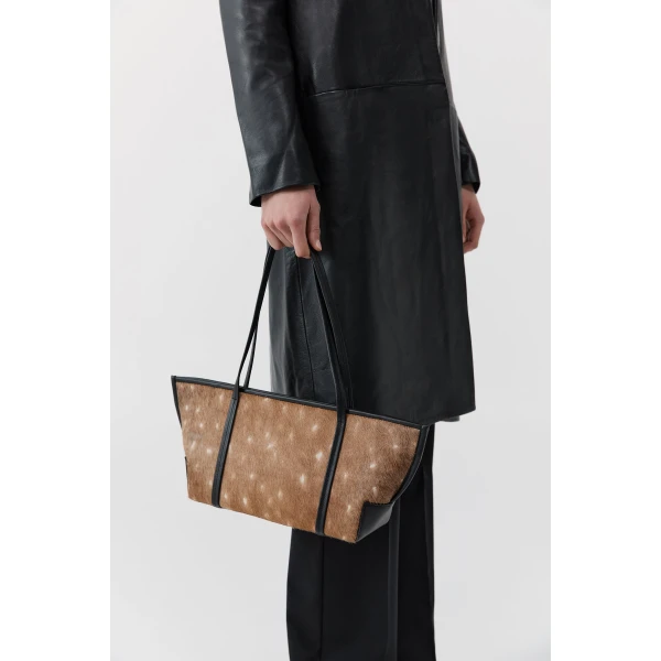 St. Agni Fawn Slim Bateau Tote in Almond, view 3