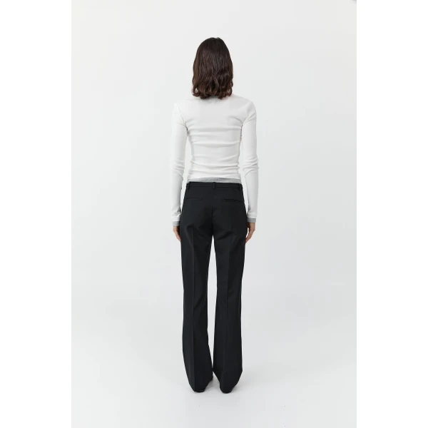 St. Agni Fine Band 90s Pants in Black, view 5