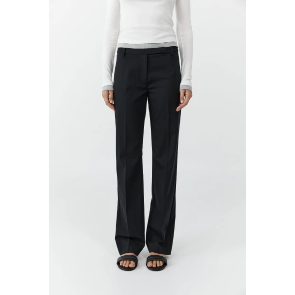 St. Agni Fine Band 90s Pants in Black, view 6