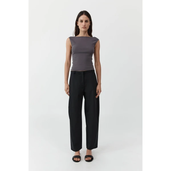 St. Agni Fine Band Balloon Pants in Black, view 2