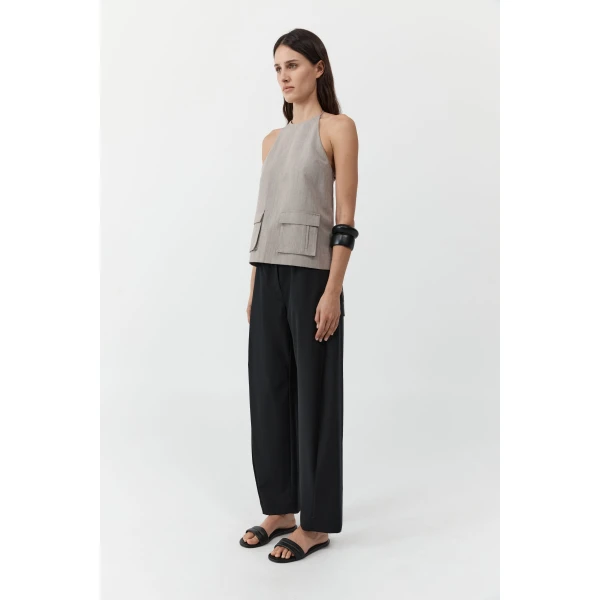 St. Agni Fine Band Balloon Pants in Black, view 4