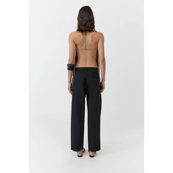 St. Agni Fine Band Balloon Pants in Black, view 5