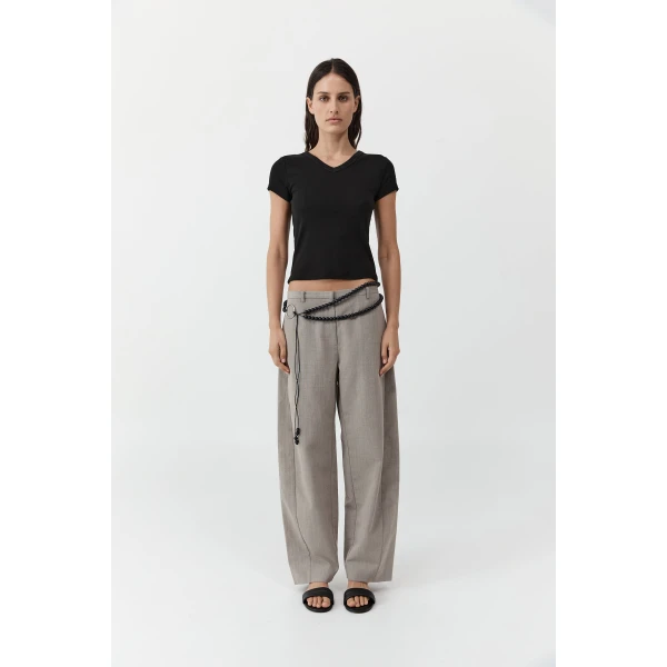St. Agni Fine Band Balloon Pants in Pebble Melange, view 3